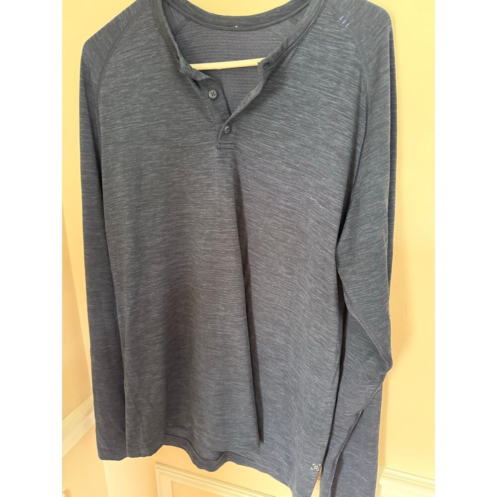 Lululemon | Men’s Blue Henley Metal Vent Tech Long Sleeve Activewear Workout - Picture 5 of 12